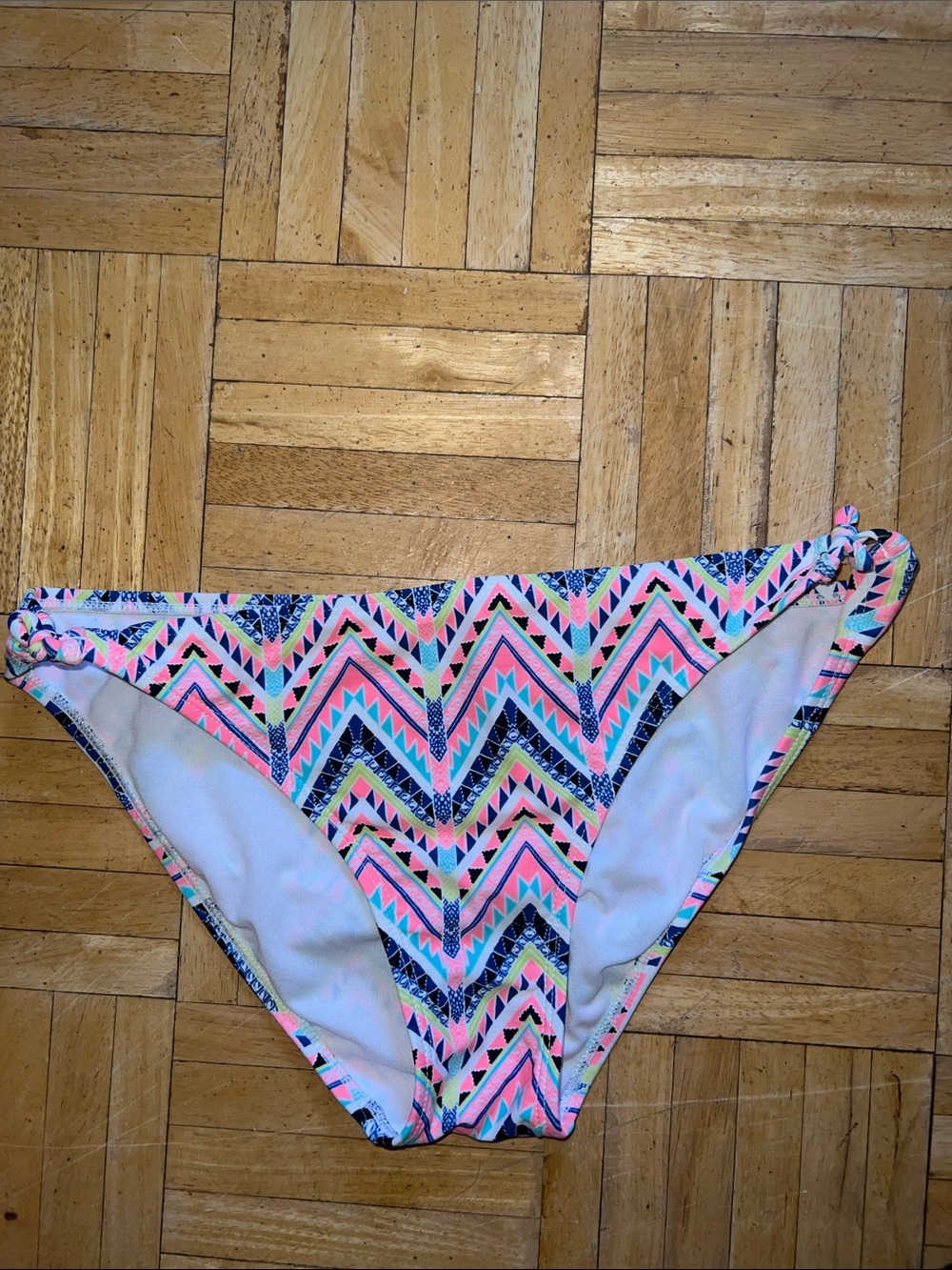 La Hearts Pink Blue Chevron Bikini Bottom
